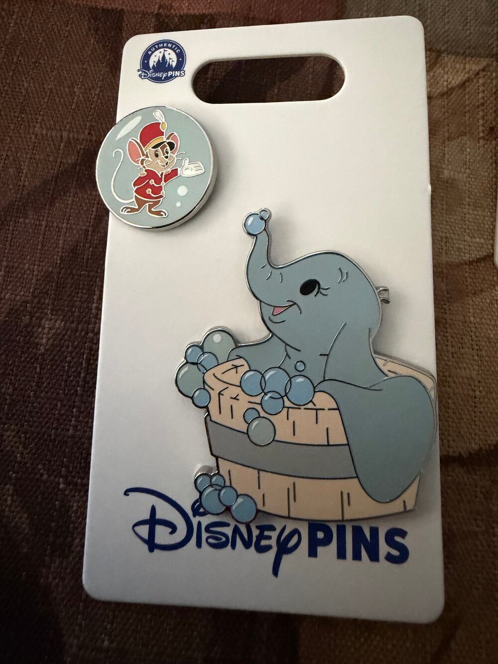 Disney Parks Dumbo & Timothy Bubble Bath Pin Set NWT